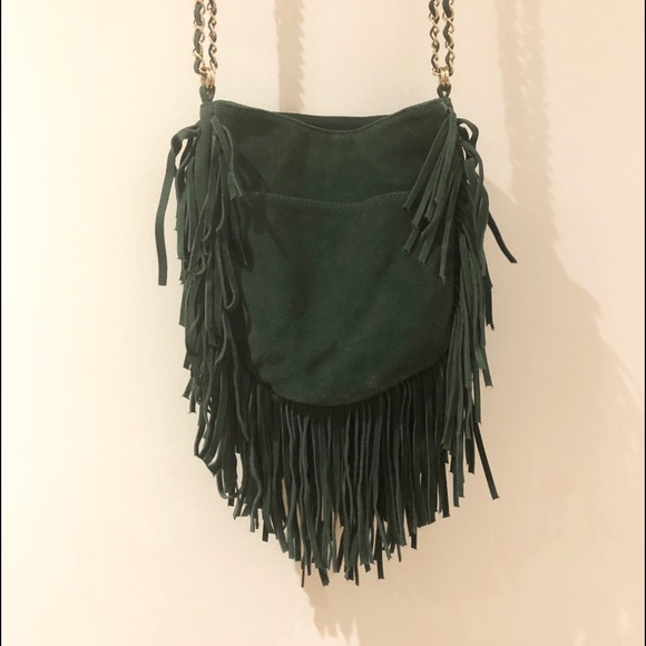Suede Leather Fringe Purse - Picture 3 of 4